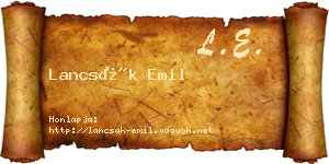 Lancsák Emil névjegykártya